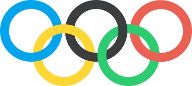 Olimpiyat logosu, renkli halkaların vektör çizimi