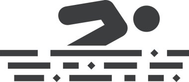 Yüzmek. Web simgesi basit illüstrasyon