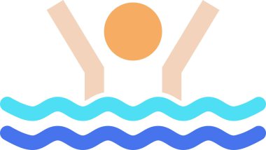 yüzme havuzu simgesi, vektör illüstrasyonu 