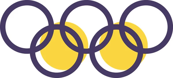 Olympijské Logo Vektorová Ilustrace Sady Barevných Kroužků — Stockový vektor