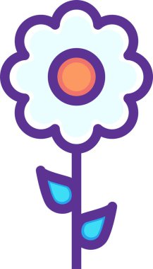 Çiçek. Web simgesi basit illüstrasyon