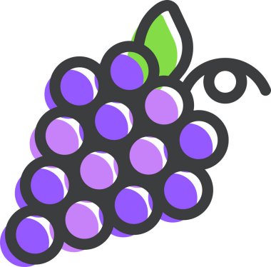 üzüm ikonu vektör illüstrasyonu 