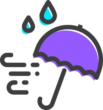 Şemsiye. Web simgesi basit illüstrasyon