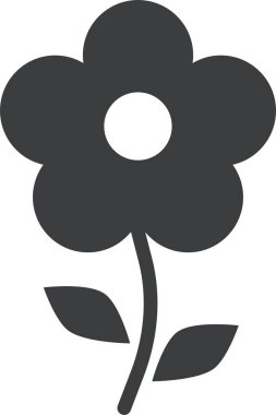 Çiçek. Web simgesi basit illüstrasyon