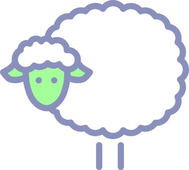 Koyun. Web simgesi basit illüstrasyon