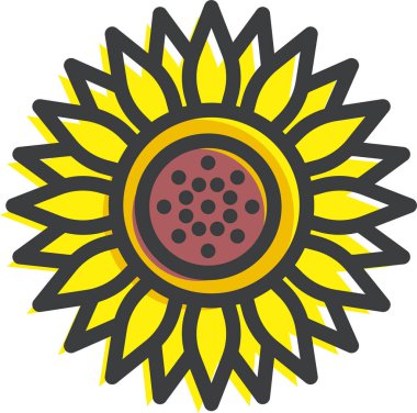 Ayçiçeği. Web simgesi basit illüstrasyon