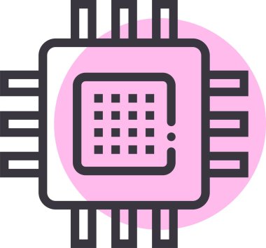 İşlemci. Web simgesi basit illüstrasyon