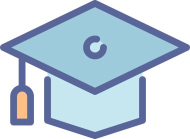 mezuniyet başlığı simgesi, vektör illüstrasyonu 