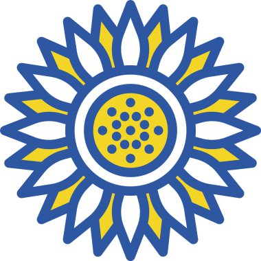 Ayçiçeği. Web simgesi basit illüstrasyon