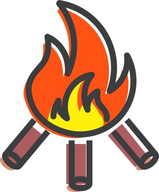 Alevli bir büyüteçin vektör çizimi