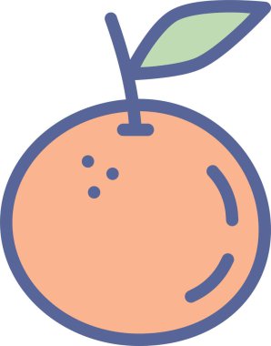 Turuncu turunçgil. Web simgesi basit illüstrasyon