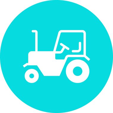 Modern b 'nin vektör illüstrasyonunda traktörün eksik simgesi