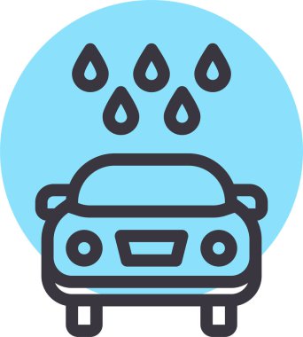 Araba yıkama. Basit illüstrasyon.