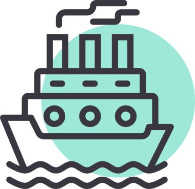 Gemi. Web simgesi basit illüstrasyon