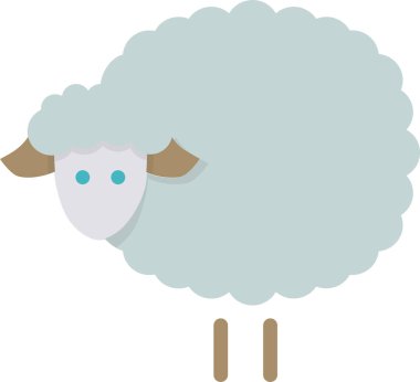 Koyun. Web simgesi basit illüstrasyon