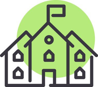 Okul. Web simgesi basit illüstrasyon