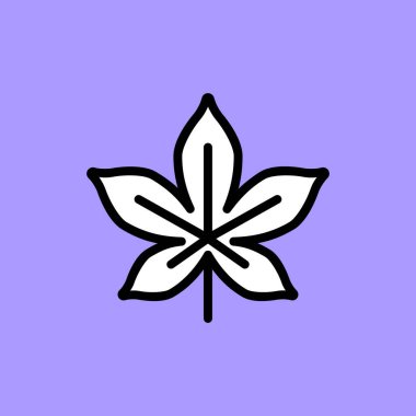 Kenevir yaprağı ikonu. Marihuana vektör logosunun düz çizimi.