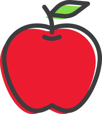 Elma. Web simgesi basit illüstrasyon