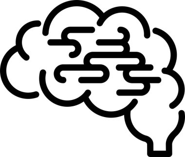 Beyin. Web simgesi basit illüstrasyon