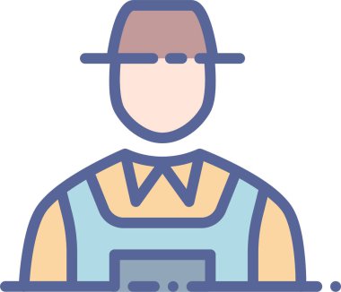 Çiftçi. Web simgesi basit illüstrasyon