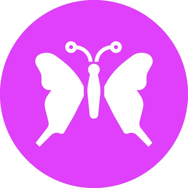 Icono Mariposa Púrpura Aislado Sobre Fondo Blanco Ilustración Vectorial — Vector de stock