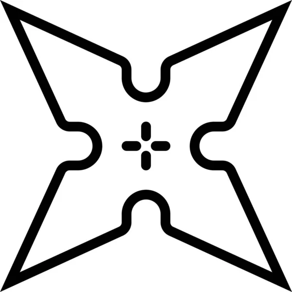 Ninja Star Icône Web Illustration Simple — Image vectorielle