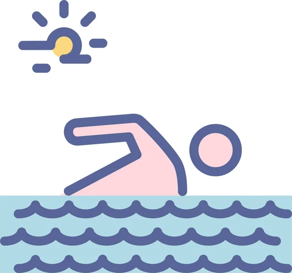 Piscina Icono Web — Vector de stock