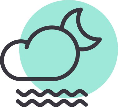 Ay. Web simgesi basit illüstrasyon