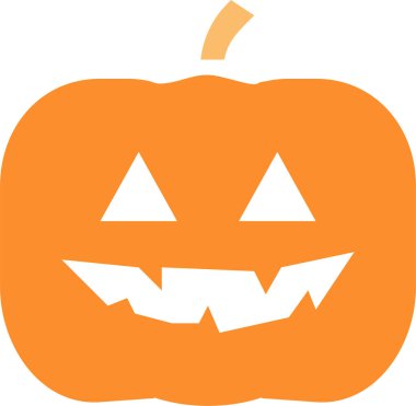 Cadılar Bayramı Balkabağı ikonu, vektör illüstrasyonu