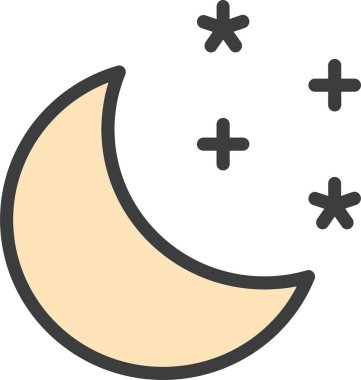 Ay. Web simgesi basit illüstrasyon