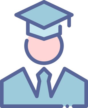 Mezun. Web simgesi basit illüstrasyon