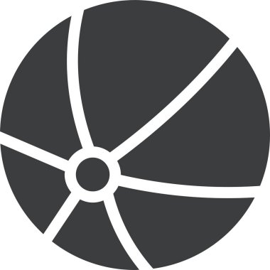 Voleybol web simgesi, basit vektör illüstrasyonu