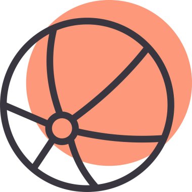 Voleybol web simgesi, basit vektör illüstrasyonu