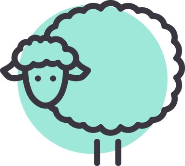 Koyun. Web simgesi basit illüstrasyon