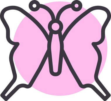 Kelebek. Web simgesi vektör illüstrasyonu