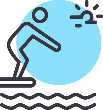 Sörf. Web simgesi basit illüstrasyon