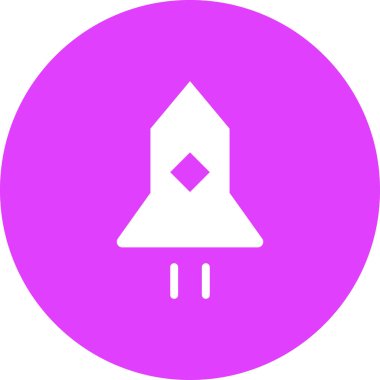 Roket. Web simgesi basit illüstrasyon