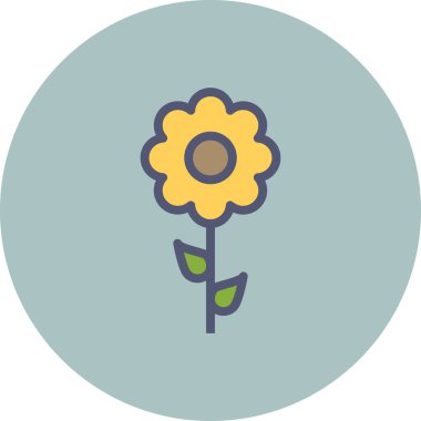 Çiçek. Web simgesi basit illüstrasyon