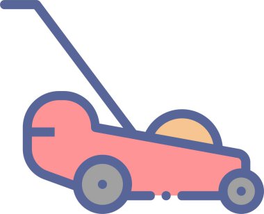 Çim biçme. Web simgesi basit illüstrasyon