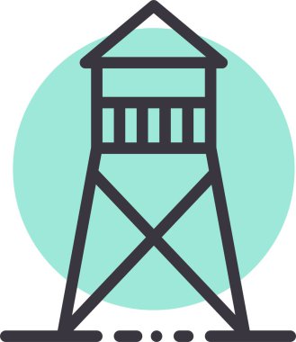 Deniz feneri. Web simgesi basit illüstrasyon