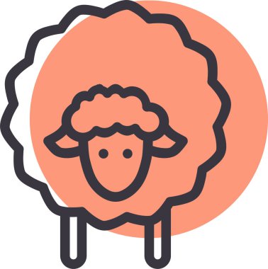 Koyun. Web simgesi basit illüstrasyon