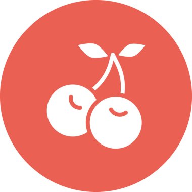 Kiraz. Web simgesi basit illüstrasyon