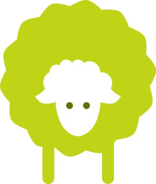 Koyun. Web simgesi basit illüstrasyon