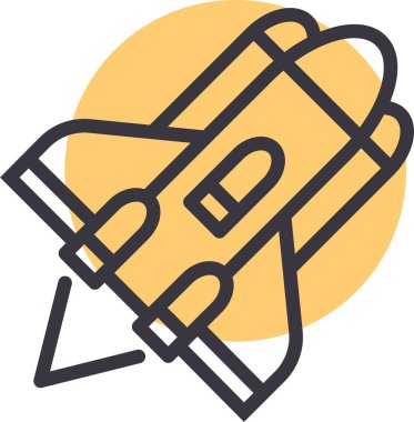 Roket. Web simgesi basit illüstrasyon