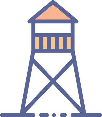 Deniz feneri. Web simgesi basit illüstrasyon