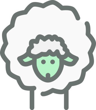 Koyun. Web simgesi vektör illüstrasyonu