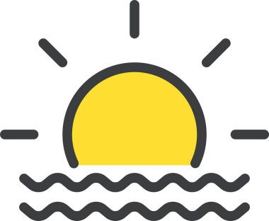 Güneş. Web simgesi basit illüstrasyon