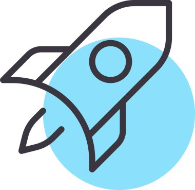 Roket. Web simgesi basit illüstrasyon