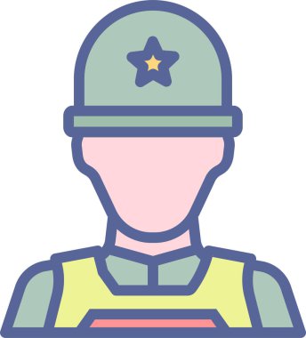 Asker. Web simgesi basit illüstrasyon