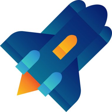 Roket. Web simgesi basit illüstrasyon